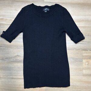 Women’s Black Ribbed Knit Top